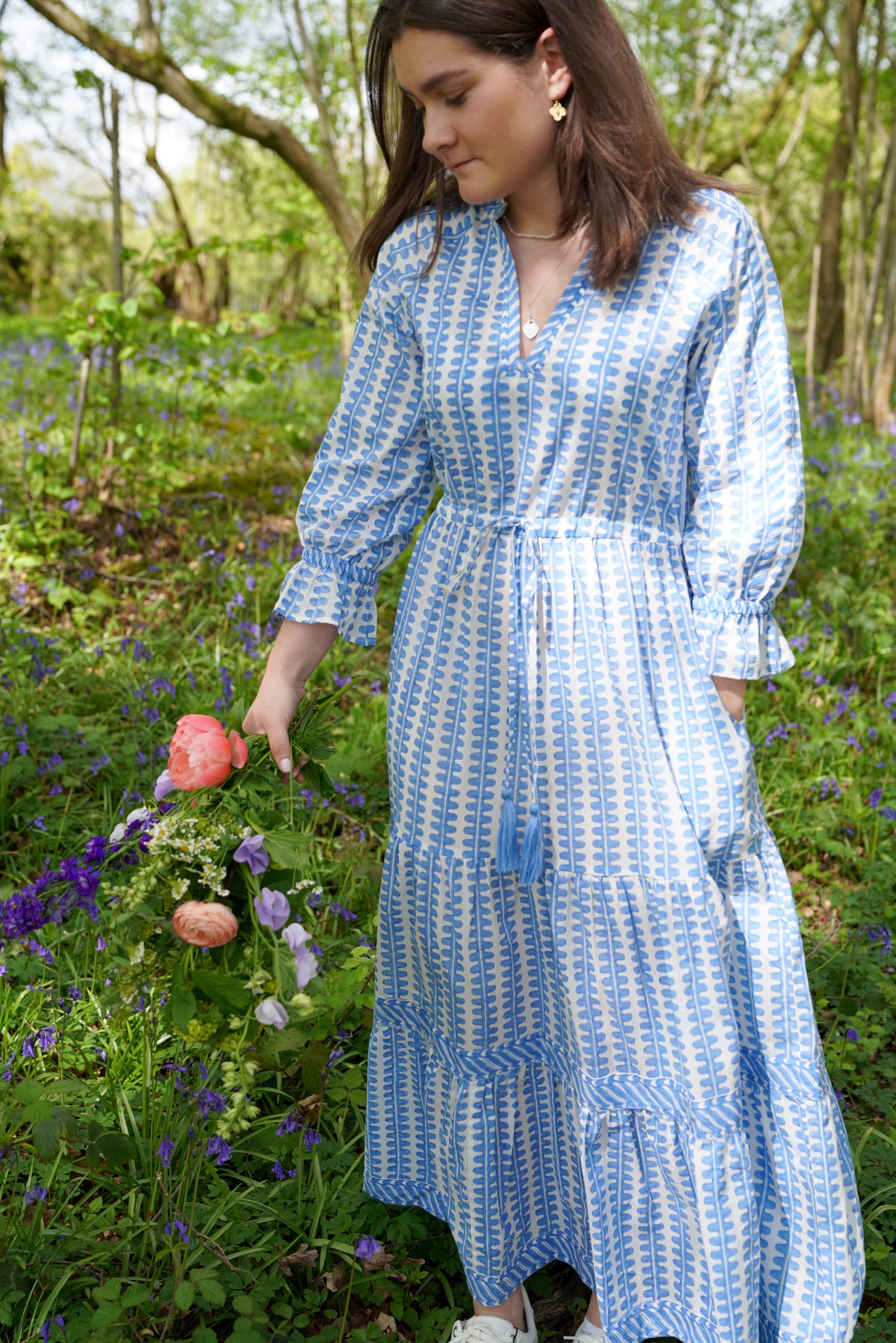 BLUE HONEYCOMB LOTTIE DRESS
