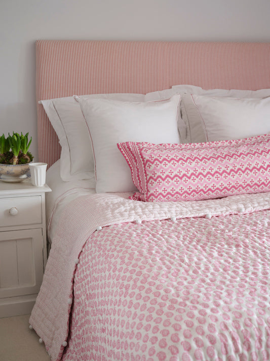 PINK ZIG ZAG BOLSTER CUSHION