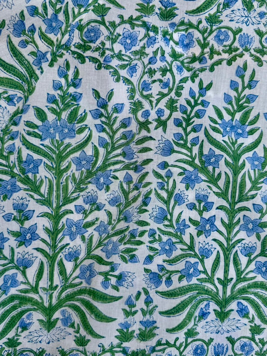BLUE AND GREEN BUTAH LOTTIE DRESS