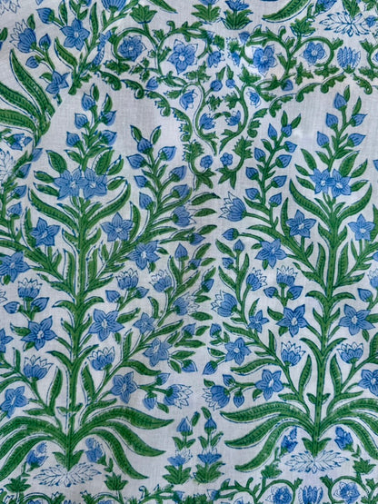 BLUE AND GREEN BUTAH LOTTIE DRESS