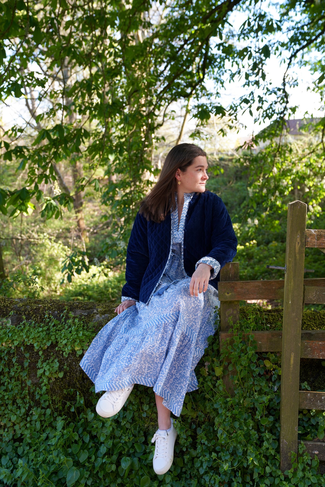 PALE BLUE GEOMETRIC LOTTIE DRESS