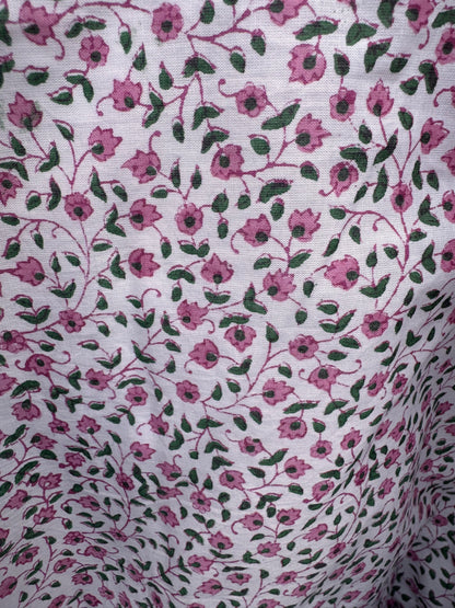 PINK AND GREEN STAR FLORAL SHOULDER BAG
