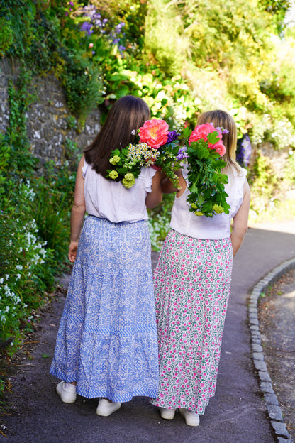 BLUE GEOMETRIC SKIRT