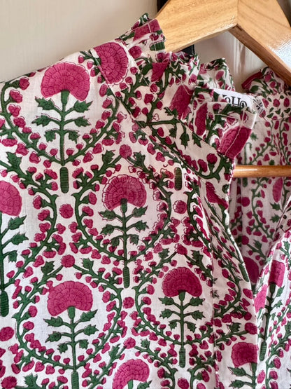PINK AND GREEN TRELLIS SHIRT