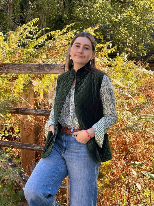 GREEN VELVET GILET