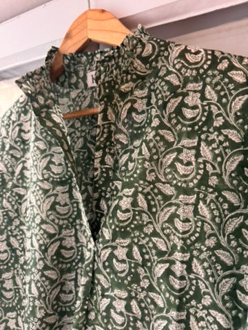 DEEP GREEN FLORAL SHIRT