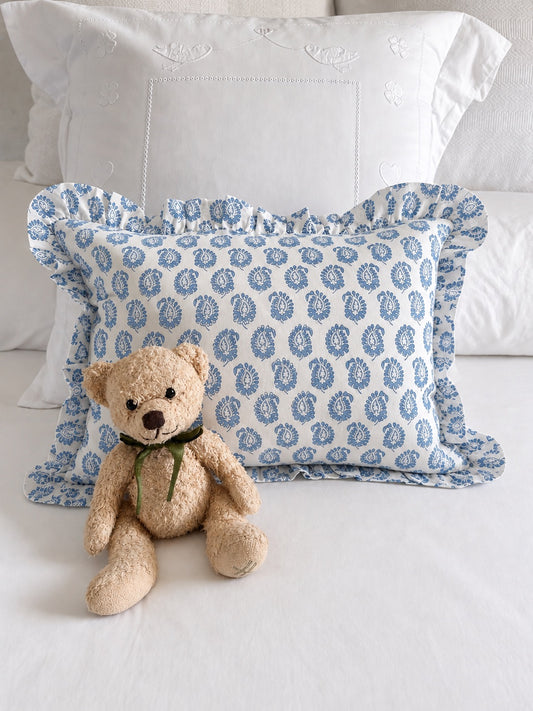 BLUE AMBI FRILLY CUSHION