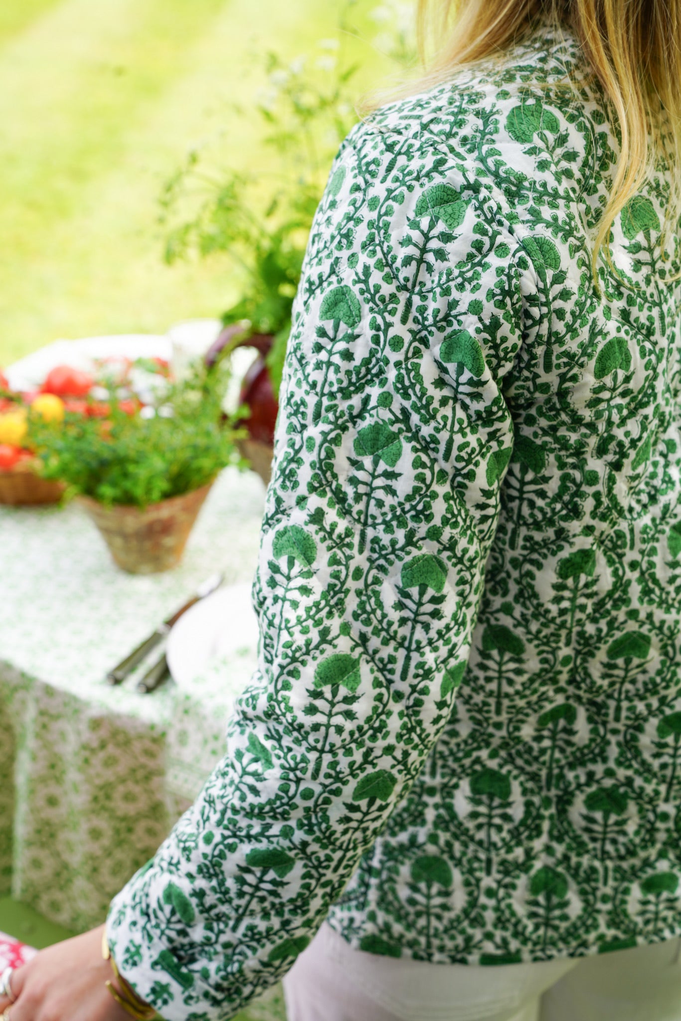 GREEN TRELLIS REVERSIBLE JACKET