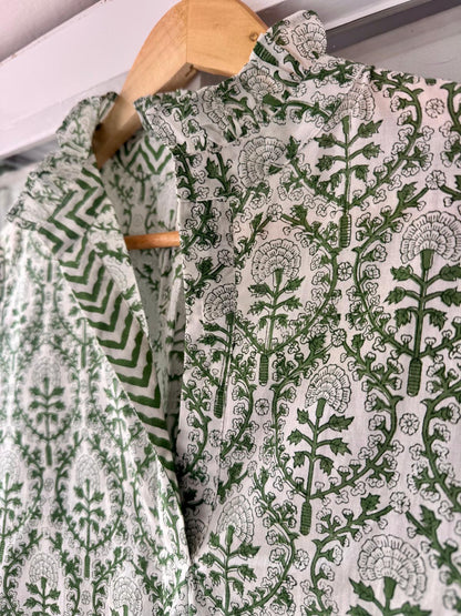 GREEN REVERSE TRELLIS SHIRT