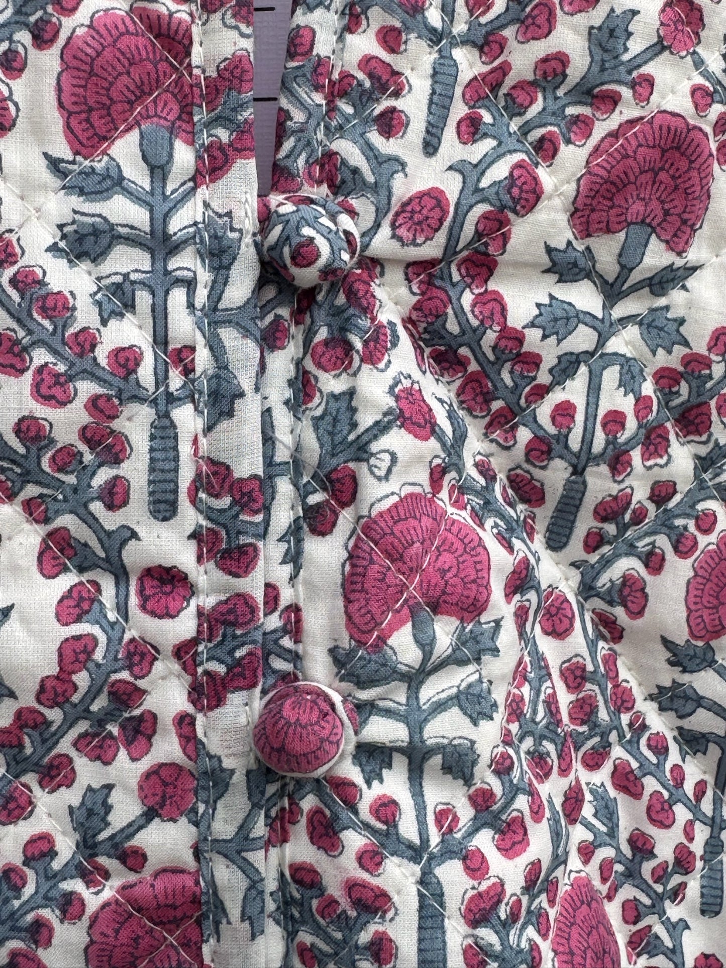 PINK AND BLUE TRELLIS REVERSIBLE JACKET
