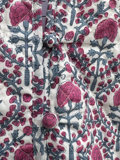 PINK AND BLUE TRELLIS REVERSIBLE JACKET