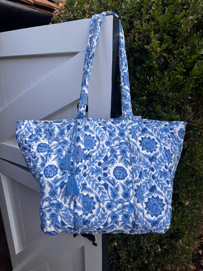 BLUE STAR FLORAL SHOULDER BAG