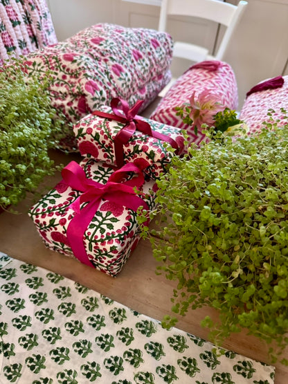 PINK AND GREEN TRELLIS WRAPPING PAPER
