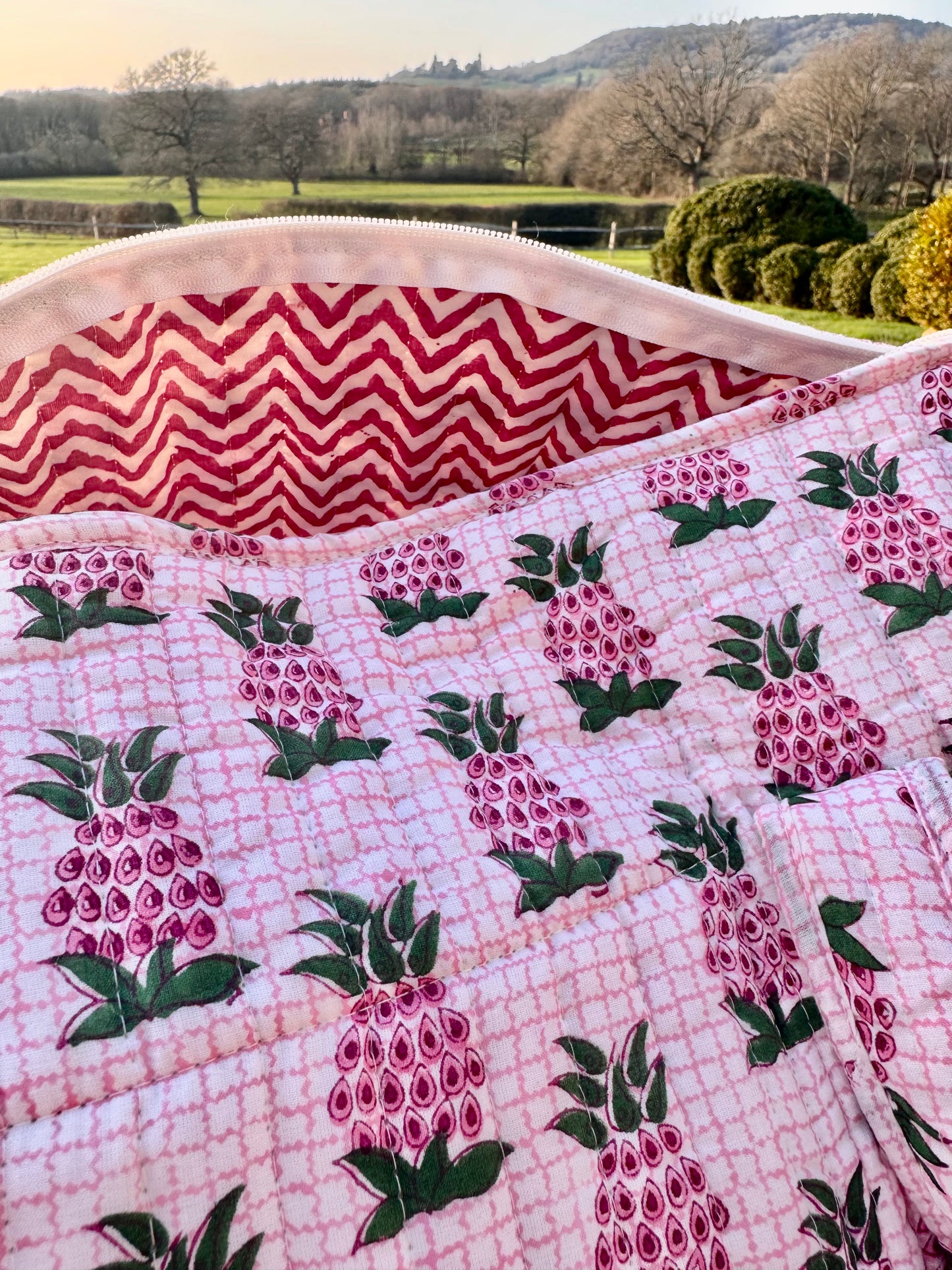 Pink and Green Pineapple Weekend Bag