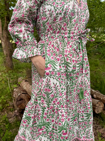 PINK AND GREEN BUTAH LOTTIE DRESS