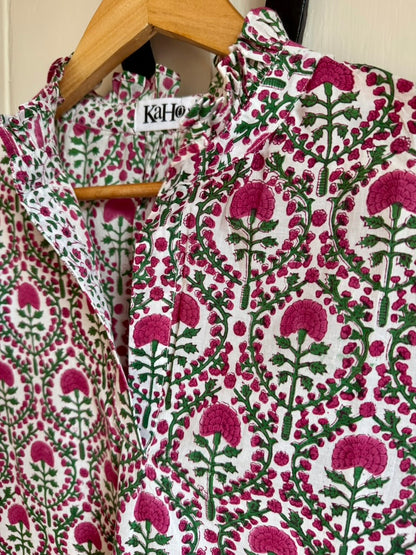 PINK AND GREEN TRELLIS SHIRT