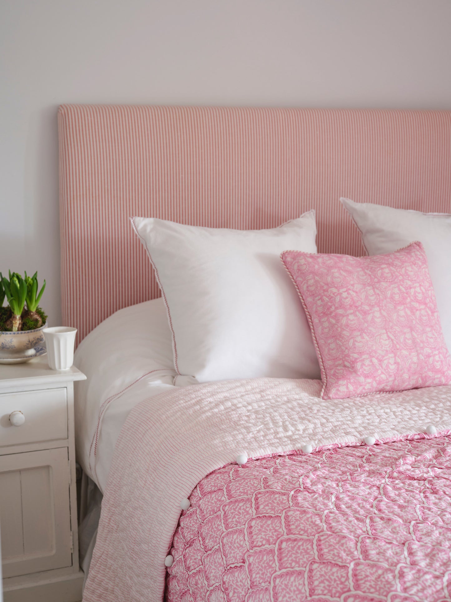 Pink Tile Bed Quilt