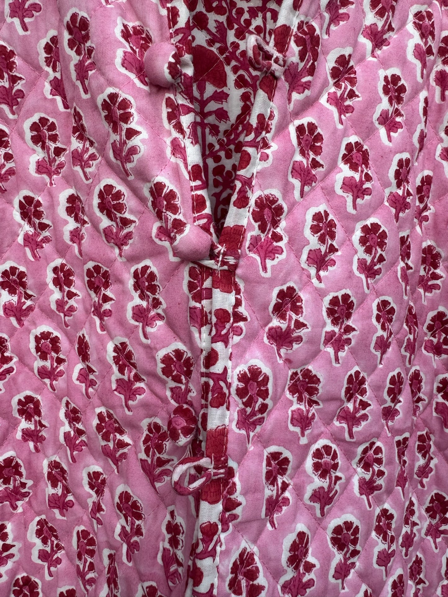 RED AND PINK TRELLIS REVERSIBLE JACKET