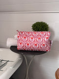 PINK AND ORANGE TRELLIS MAKEUP BAG