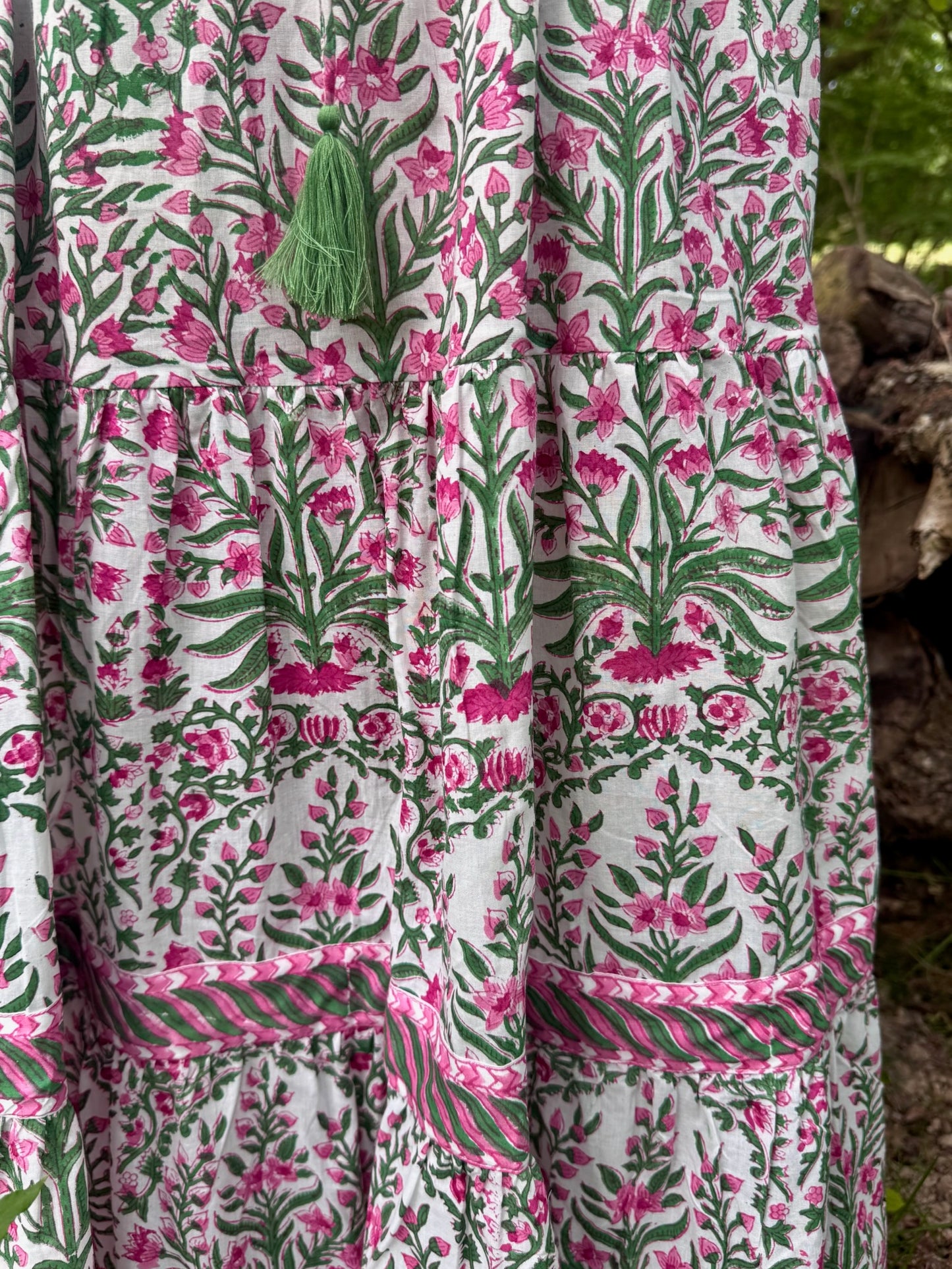 PINK AND GREEN BUTAH LOTTIE DRESS