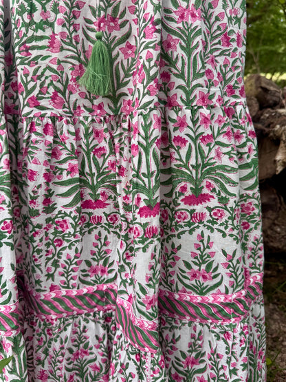 PINK AND GREEN BUTAH LOTTIE DRESS