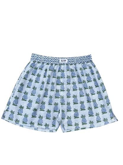 BLUE AND GREEN PINEAPPLE BOXER SHORTS