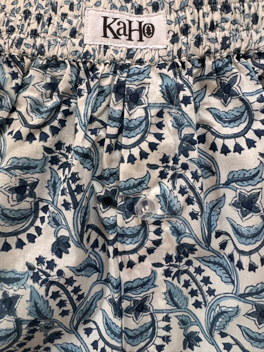 BLUE REVERSE FLORAL BOXER SHORTS