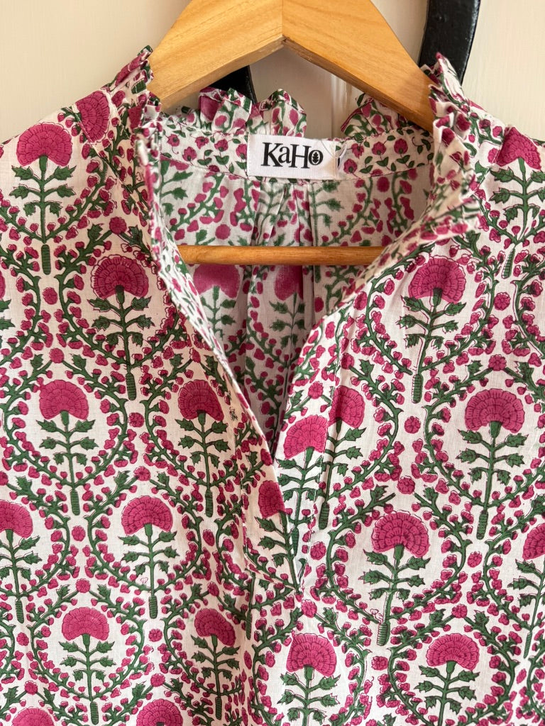 PINK AND GREEN TRELLIS SHIRT