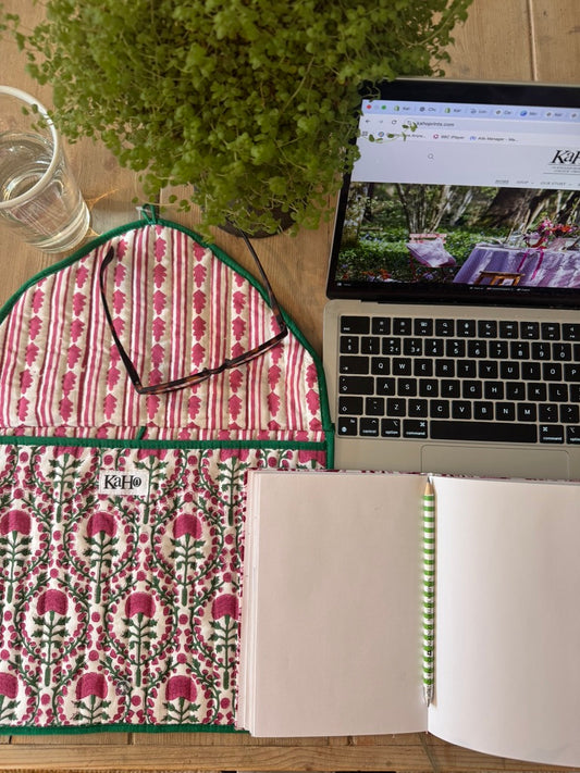 Pink and Green Trellis Laptop Case