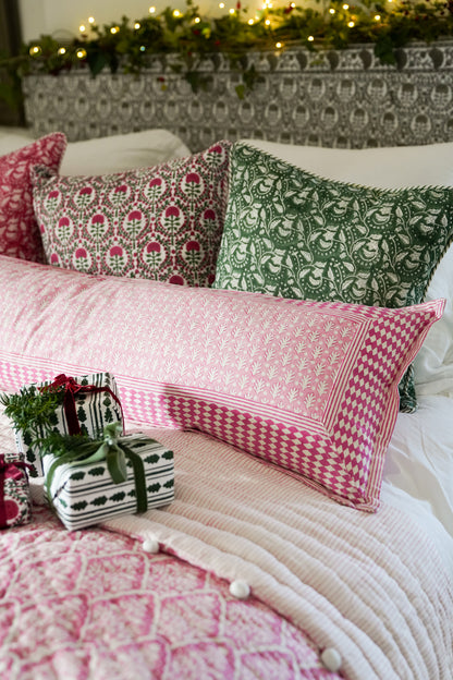 PINK ACORN BOLSTER CUSHION