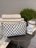 BLUE AND GREEN BOOTY FLORAL MAKEUP BAG