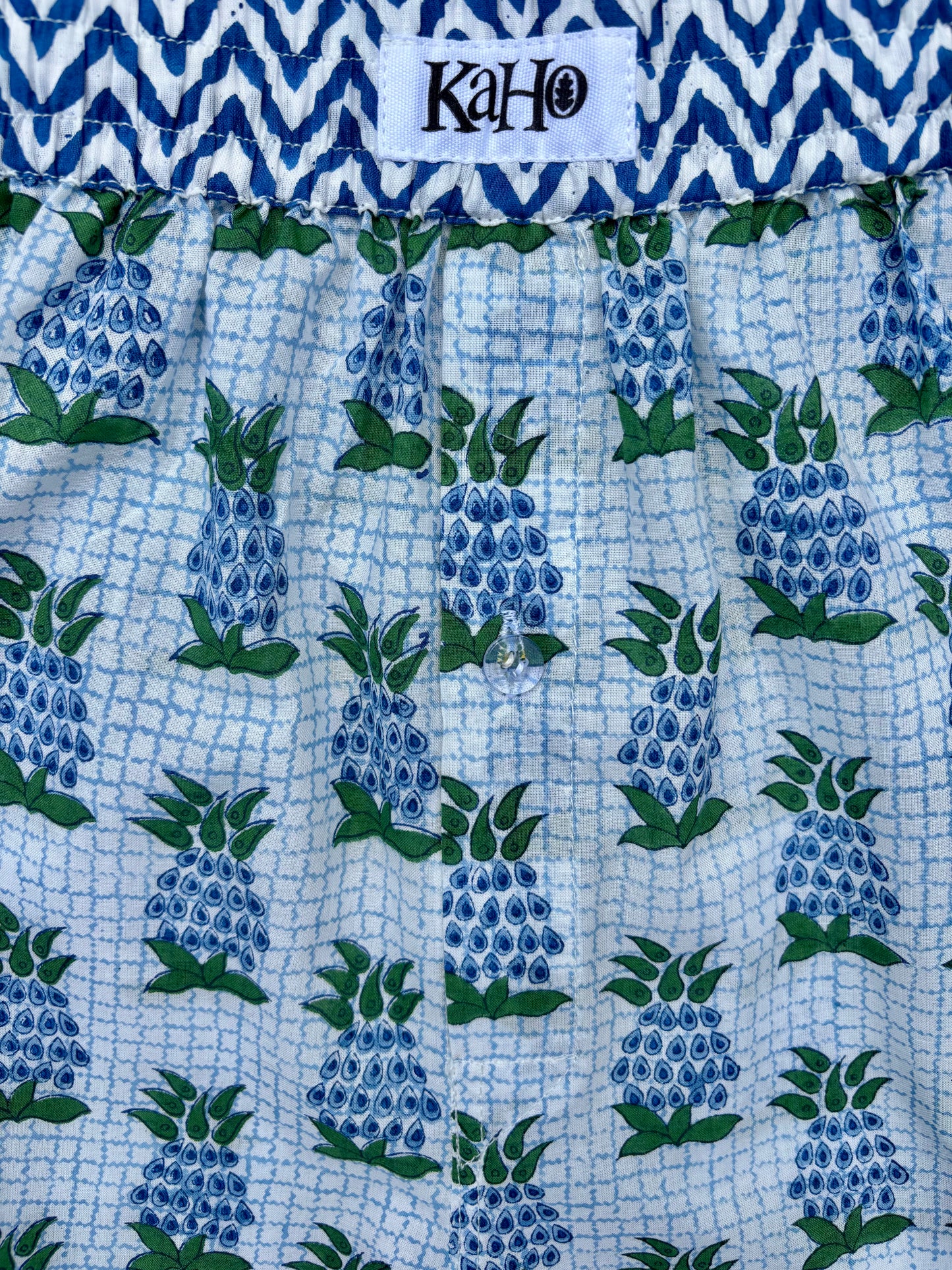 BLUE AND GREEN PINEAPPLE BOXER SHORTS