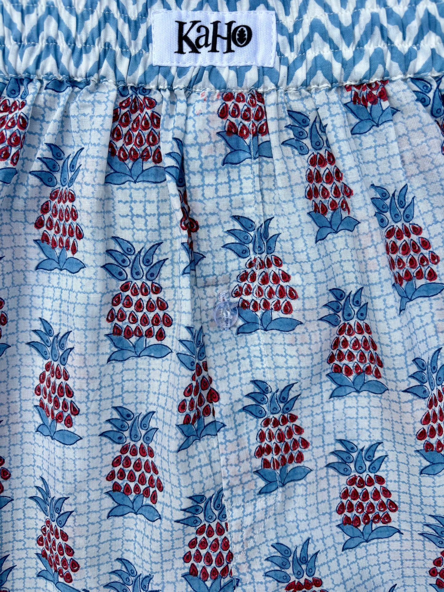BLUE AND RED PINEAPPLE BOXERS