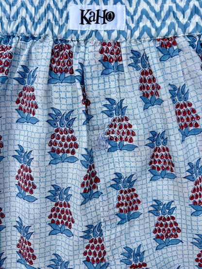 BLUE AND RED PINEAPPLE BOXERS