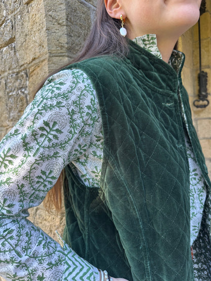 GREEN VELVET GILET