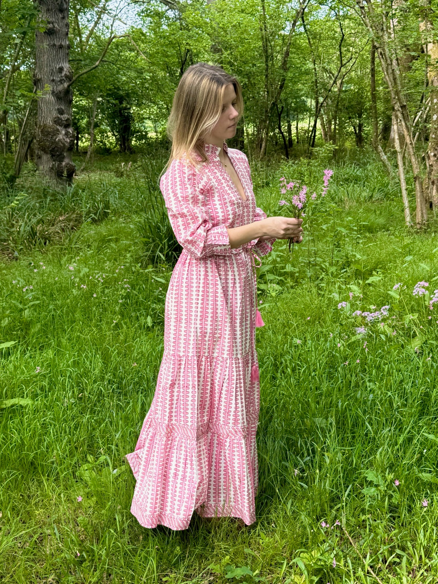 PINK HONEYCOMB LOTTIE DRESS