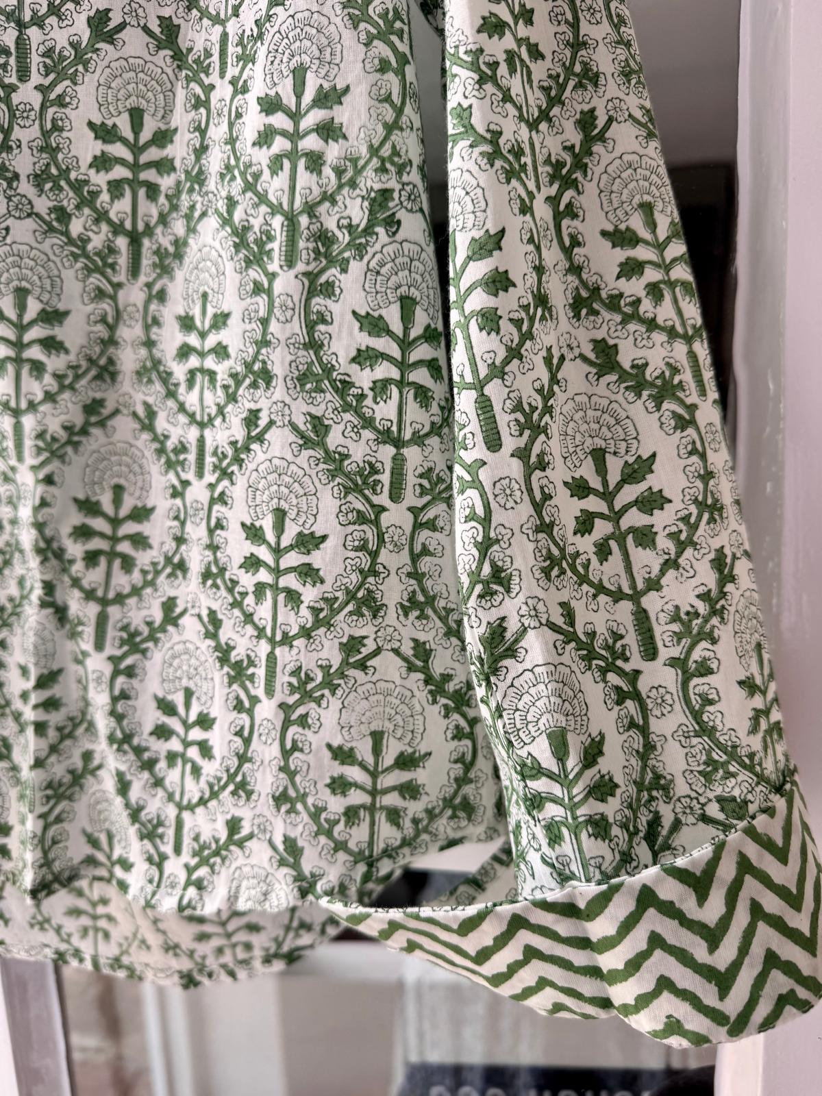 GREEN REVERSE TRELLIS SHIRT