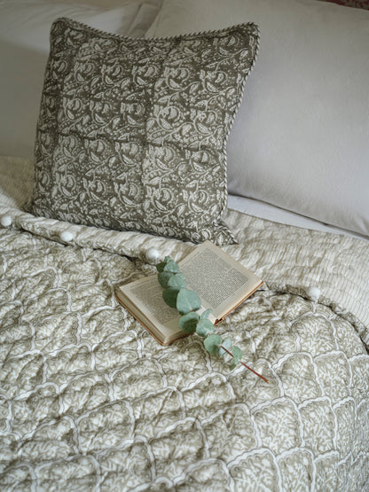 Putty Tile Bed Quilt