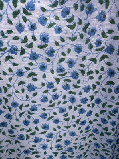 BLUE AND GREEN STAR FLORAL SHOULDER BAG