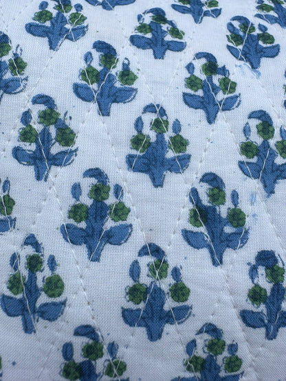 BLUE AND GREEN BOOTY FLORAL MAKEUP BAG