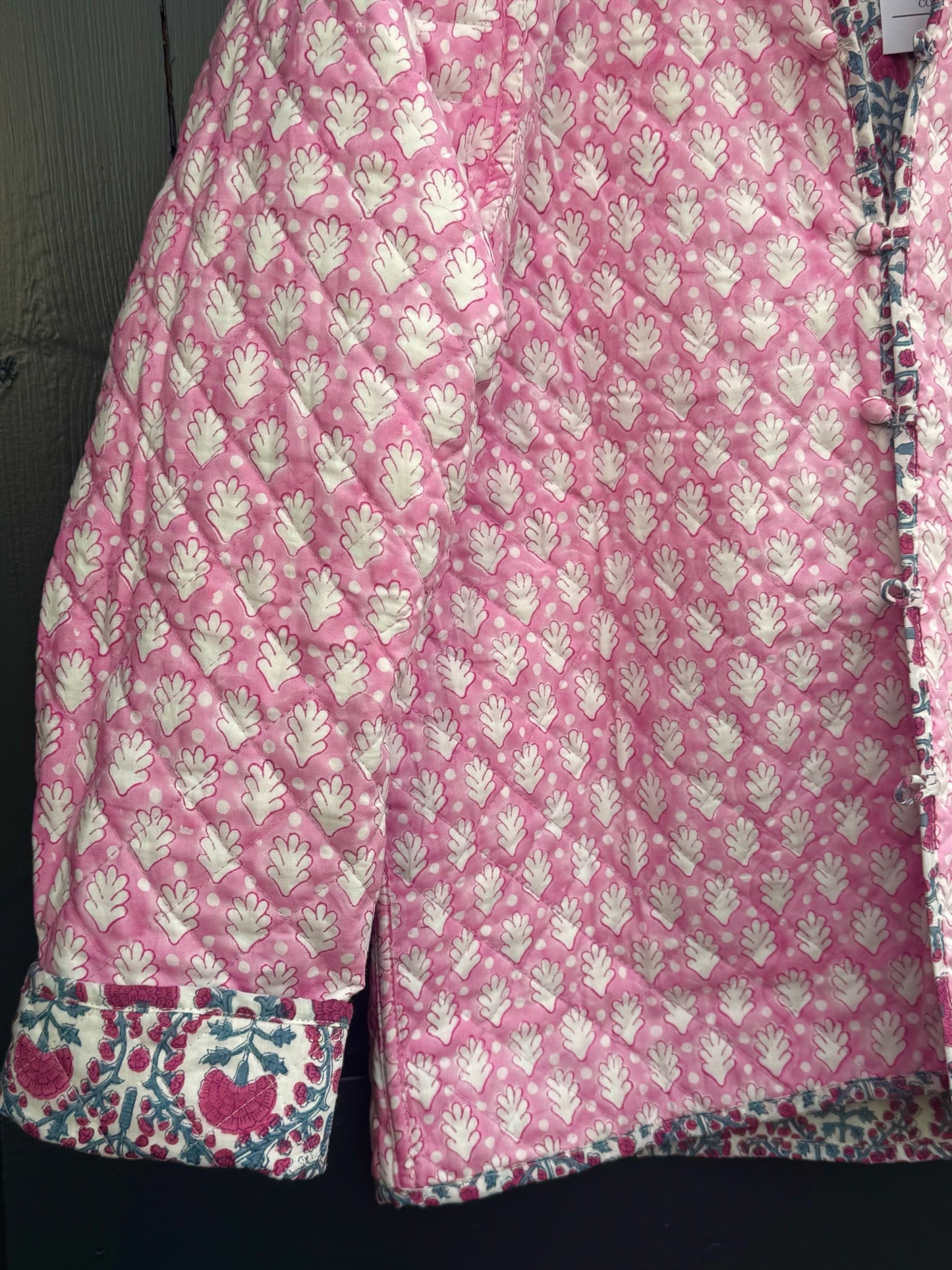 PINK AND BLUE TRELLIS REVERSIBLE JACKET