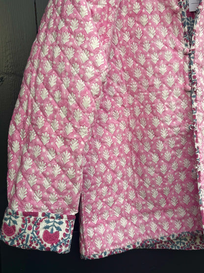 PINK AND BLUE TRELLIS REVERSIBLE JACKET