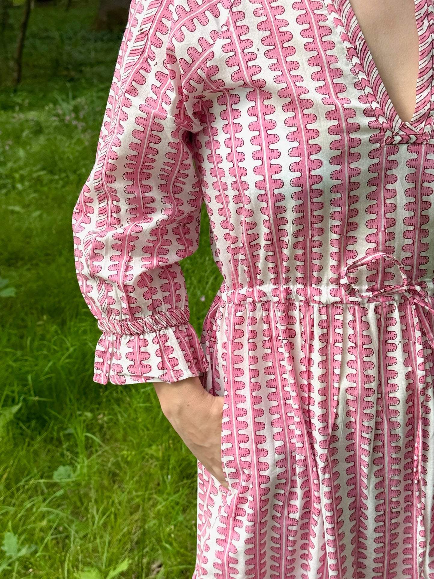 PINK HONEYCOMB LOTTIE DRESS