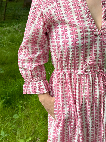 PINK HONEYCOMB LOTTIE DRESS