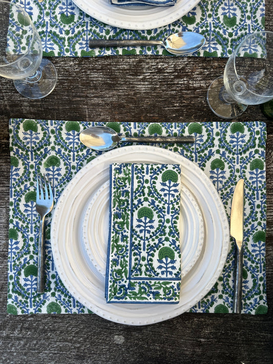 BLUE AND GREEN REVERSIBLE PLACEMAT