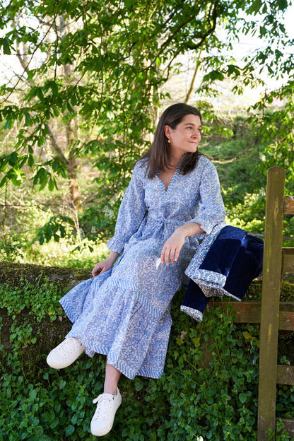 PALE BLUE GEOMETRIC LOTTIE DRESS