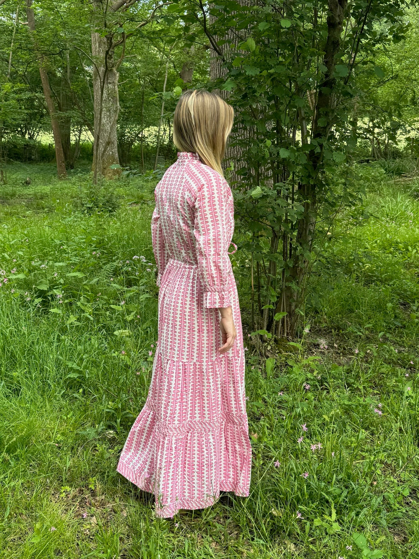 PINK HONEYCOMB LOTTIE DRESS