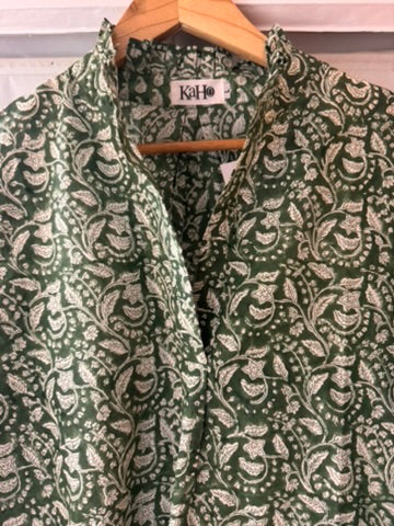 DEEP GREEN FLORAL SHIRT