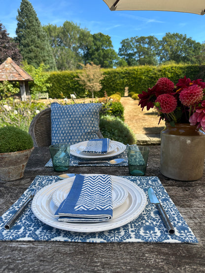 BLUE ZIG ZAG NAPKINS NEW