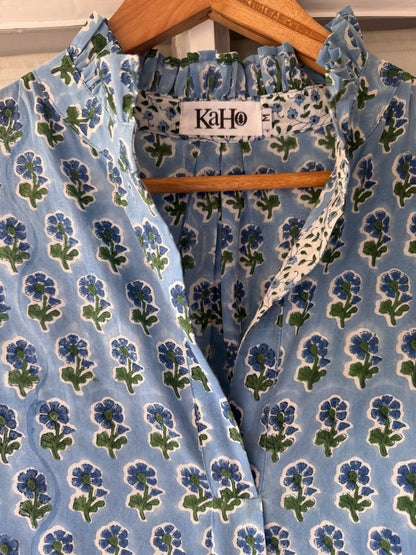 BLUE AND GREEN FLORAL SHIRT